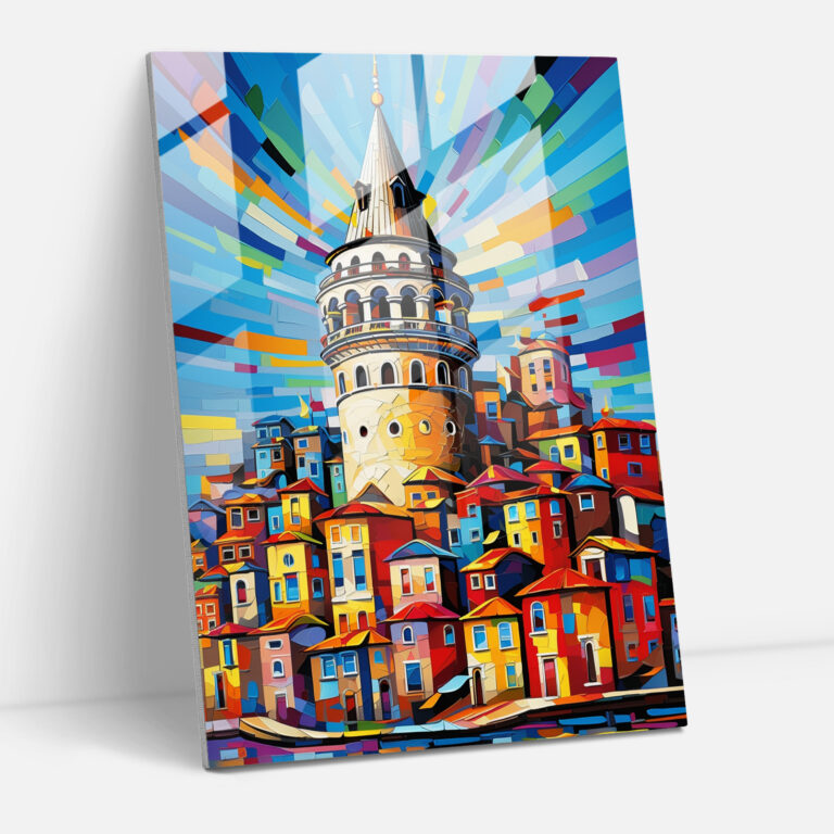 Galata Kulesi Cam Tablo - Modern Tasarım Şehir Sanatı