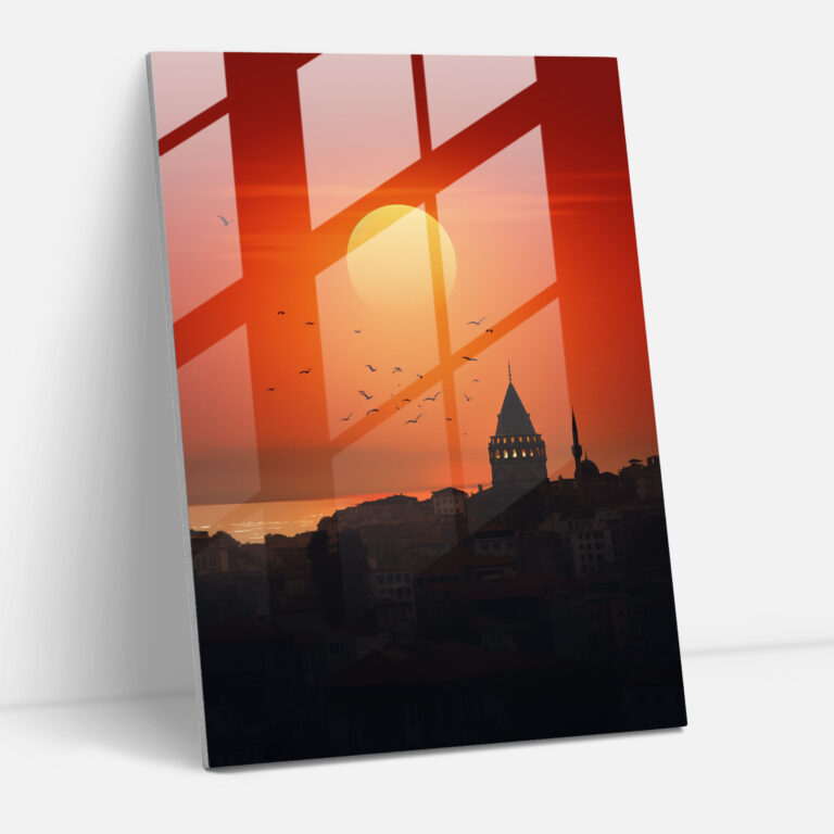 Galata Kulesi Cam Tablo Sanatı - Modern Sanat Galata Kulesi Tablosu