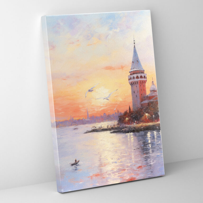 Galata Kulesi Kanvas Tablo - Galata Kulesi Duvar Dekorasyonu İzlenimci Resim