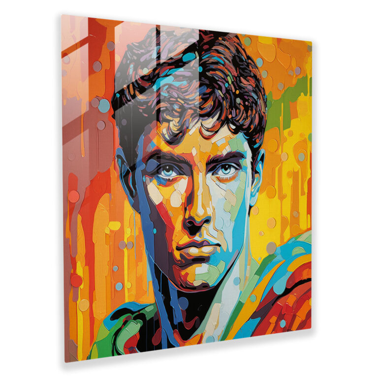 Hermes Cam Tablo - Pop Art Portre - Hermes Çizgi Roman Tarzı Cam Sanat Enerji