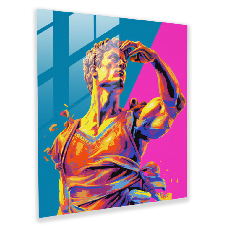 Hermes Cam Tablo - Canlı Renkler - Modern Sanat Renkli ve Canlı