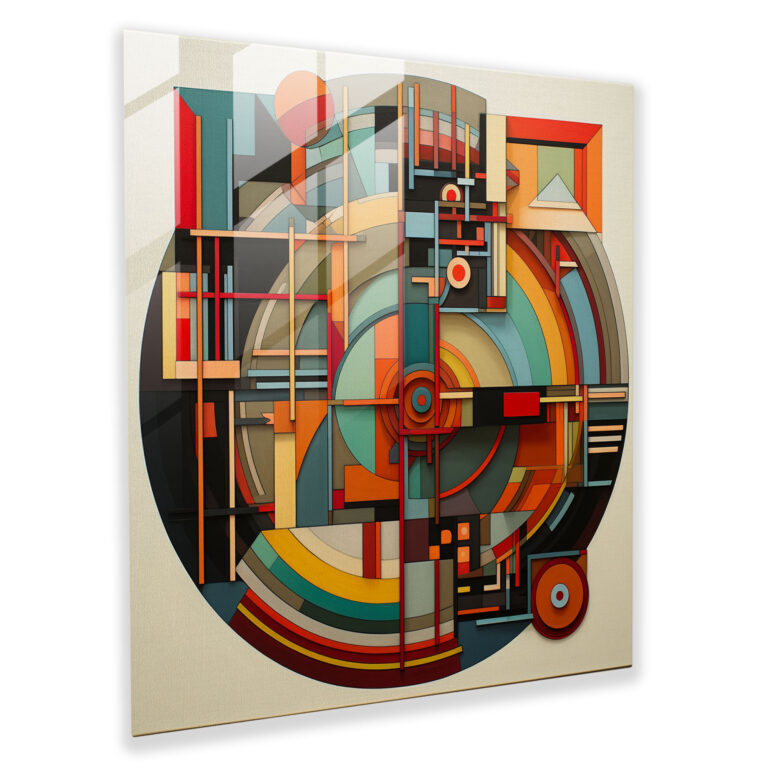 Hermes Cam Tablo - Geometrik Uyum - Geometrik Soyutlama Detaylı Desenler