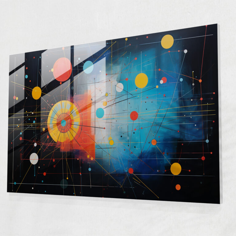 Geometrik Burçlar Cam Tablo Sanatı - Horoskop Geometrik Soyut Resim Duvar Dekorasyonu