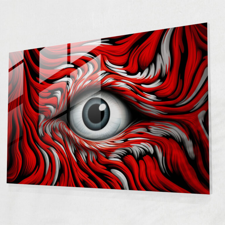 Gizemli Bakış Cam Tablo - Hipnoz Modern Sanat Yayılan Konansırlı Desenler Büyüleyici