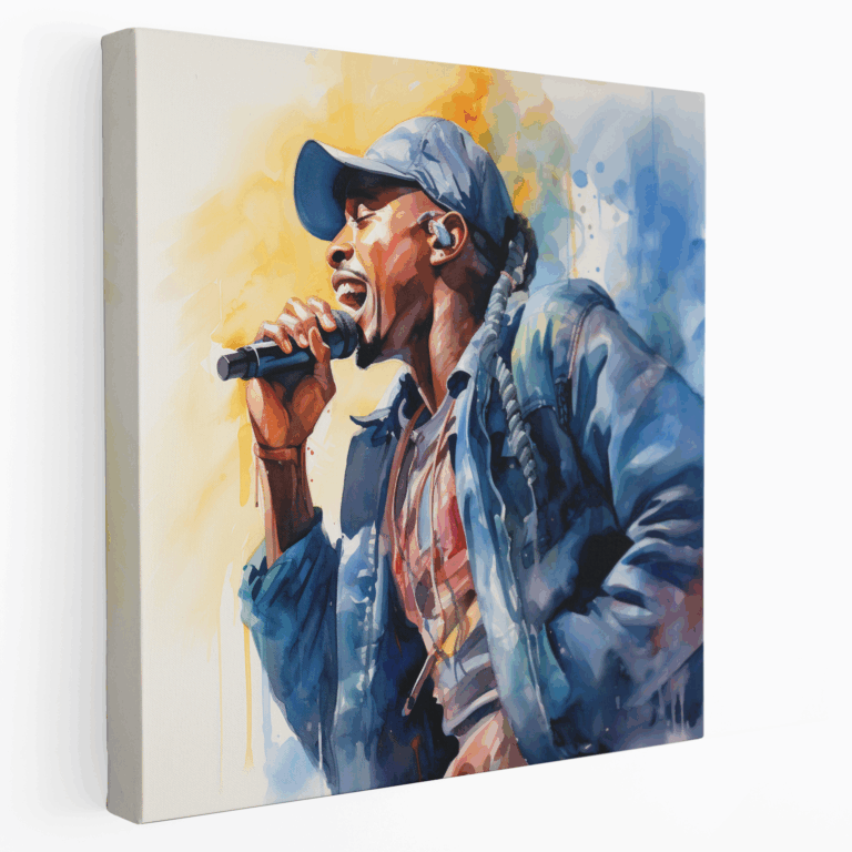 Duygusal Rapper Suluboya Kanvas Tablo