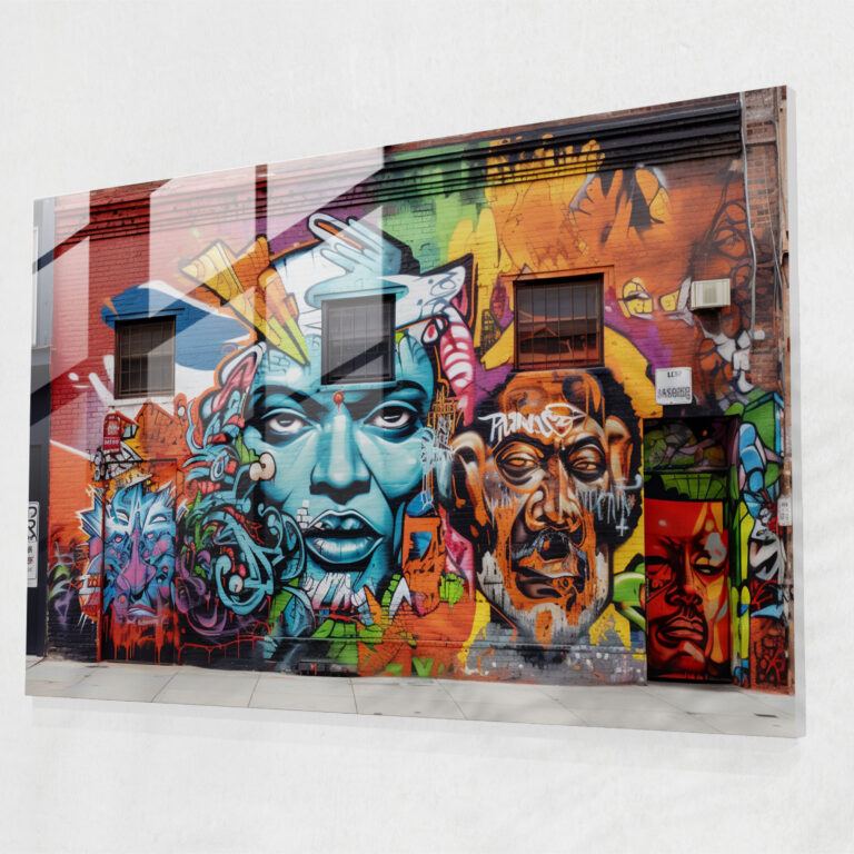 Harlem Cam Tablo Sanatı - Sokak Graffiti - Harlem Tuğla Duvar Modern Sanat