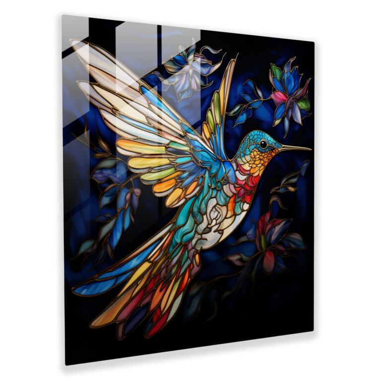 Büyüleyici Güvercin Cam Tablosu - Güvercin Vitray Cam Modern Sanat Duvar Dekorasyonu