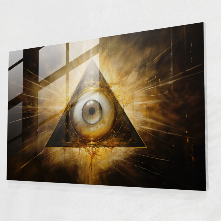 Illuminati Gözü Tablo Baskı - İlluminati Cam Sanatı Duvar Dekorasyonu