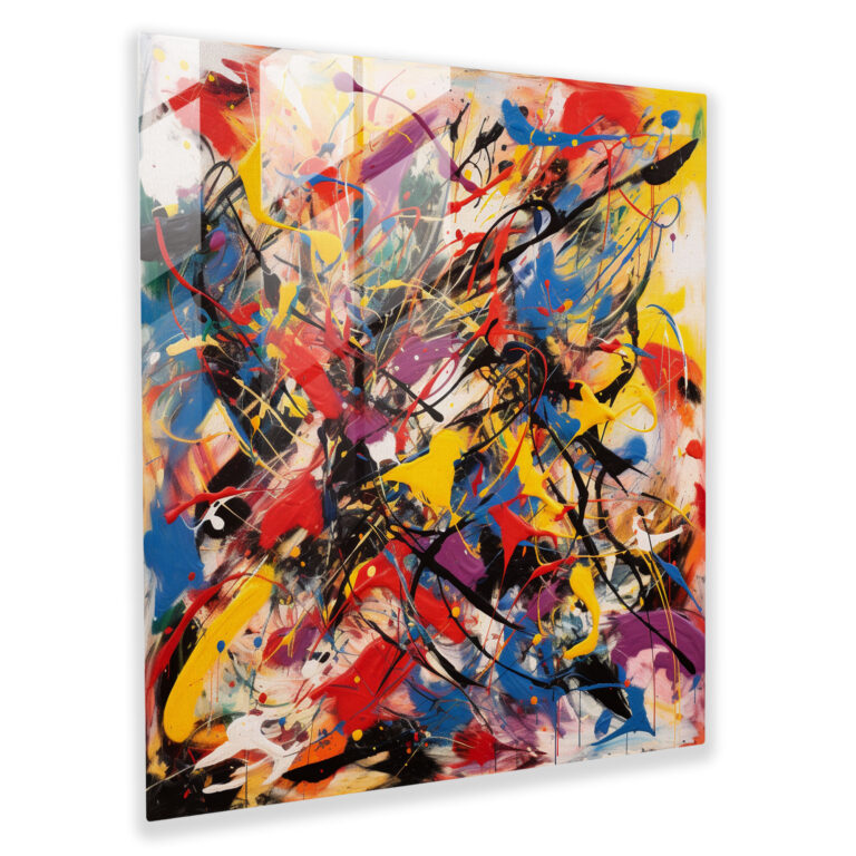 Eterik Fırça Darbeleri Cam Tablo - Jackson Pollock'un Modern Sanat Eseri