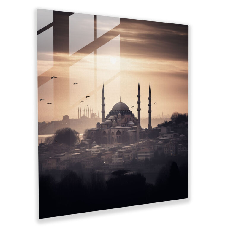 Zarif Şafak Cam Tablosu - Ayasofya Fotoğraf Duvar Dekoru
