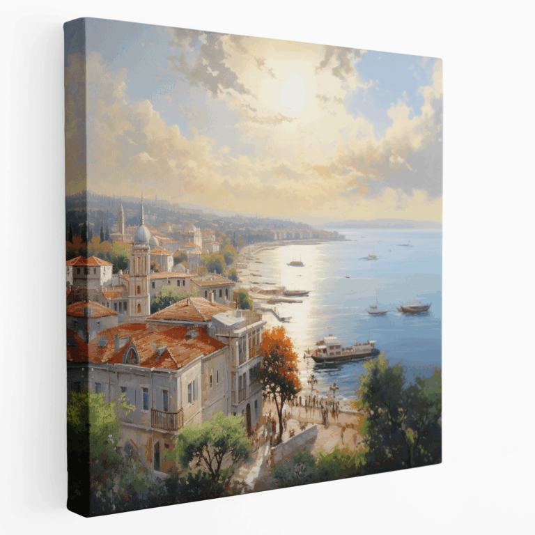 İstanbul Boğazı'nın Panoramik Kanvas Tablosu