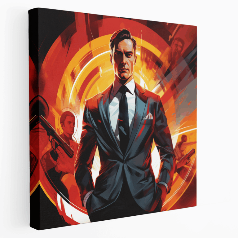 Çizgi Roman Casusluk James Bond Temalı Kanvas Tablo