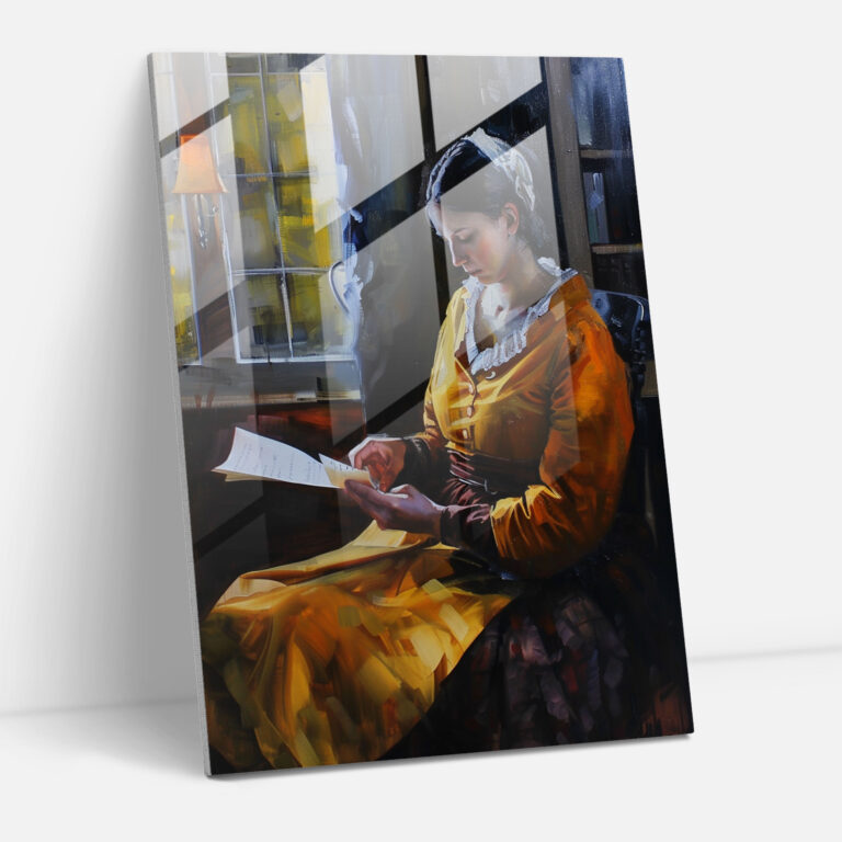 Johannes Vermeer Cam Tablo - Modern Sanat Johannes Vermeer Cam Tablosu duvarınızı şenlendiriyor