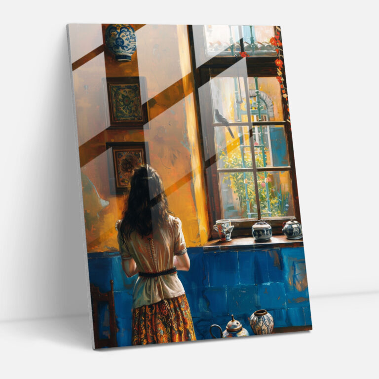Johannes Vermeer Cam Tablo Sanatı - Modern Sanat Cam Tablo Cam Sanatı