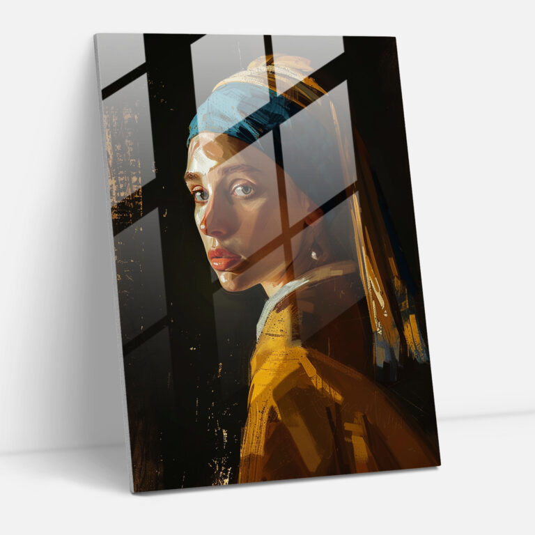Johannes Vermeer Cam Tablo - İnci Küpeli Kız - Johannes Vermeer Ev Dekorasyonu Duvar Dekorasyonu Cam Sanatı
