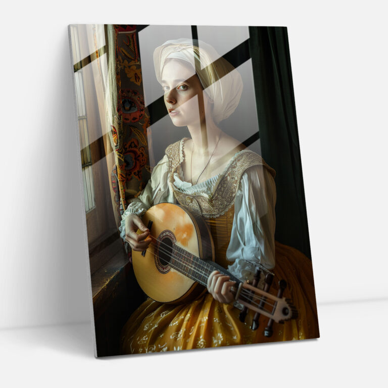 Johannes Vermeer Kanvas Tablo - Lut Çalan Kadın - Ev Dekorasyonu Duvar Dekorasyonu
