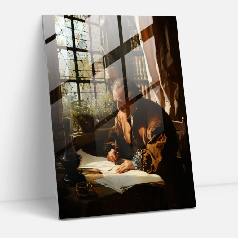Johannes Vermeer Ev Dekorasyonu - Bir Mektup Yazan Adam - Johannes Vermeer Ev Dekorasyonu Duvar Dekorasyonu Modern Sanat