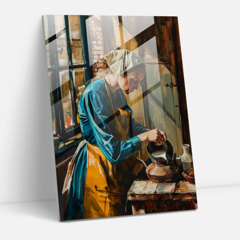 Johannes Vermeer Ev Dekorasyonu - Johannes Vermeer Cam Tablo Ev Dekorasyonu Cam Sanatı