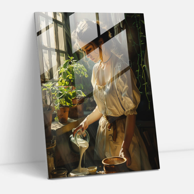 Cam Tablo Sanatı - Johannes Vermeer Teması - Duvar Dekorasyonu
