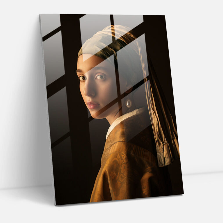 Ev Dekorasyonu Cam Tablo Sanatı - Johannes Vermeer Teması - Johannes Vermeer Ev Dekorasyonu Cam Tablo Modern Sanat