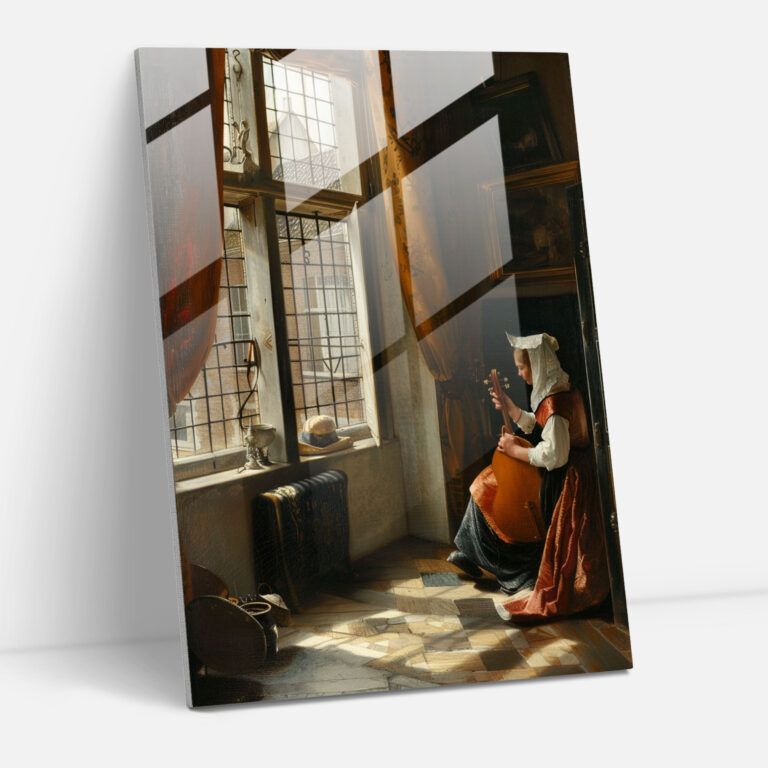 Johannes Vermeer Cam Tablo Ev Dekorasyonu - Ev Dekorasyonu Duvar Dekorasyonu Cam Tablo