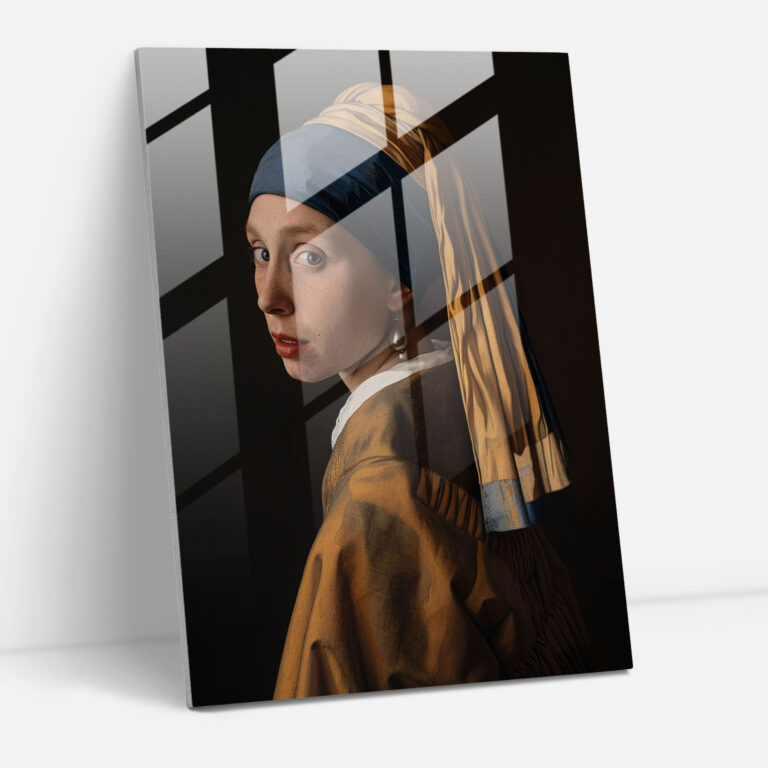 Johannes Vermeer Cam Tablo Modern Sanat - Ev Dekorasyonu Cam Sanatı Duvar Dekorasyonu