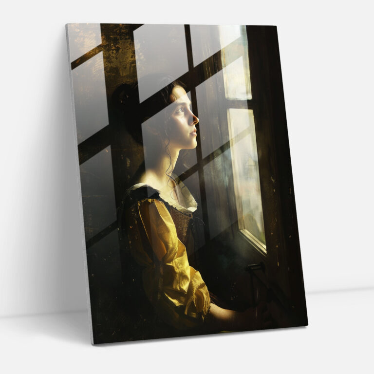 Johannes Vermeer Cam Sanatı Duvar Dekorasyonu - Ev Dekorasyonu için Johannes Vermeer Cam Sanatı Duvar Dekorasyonu