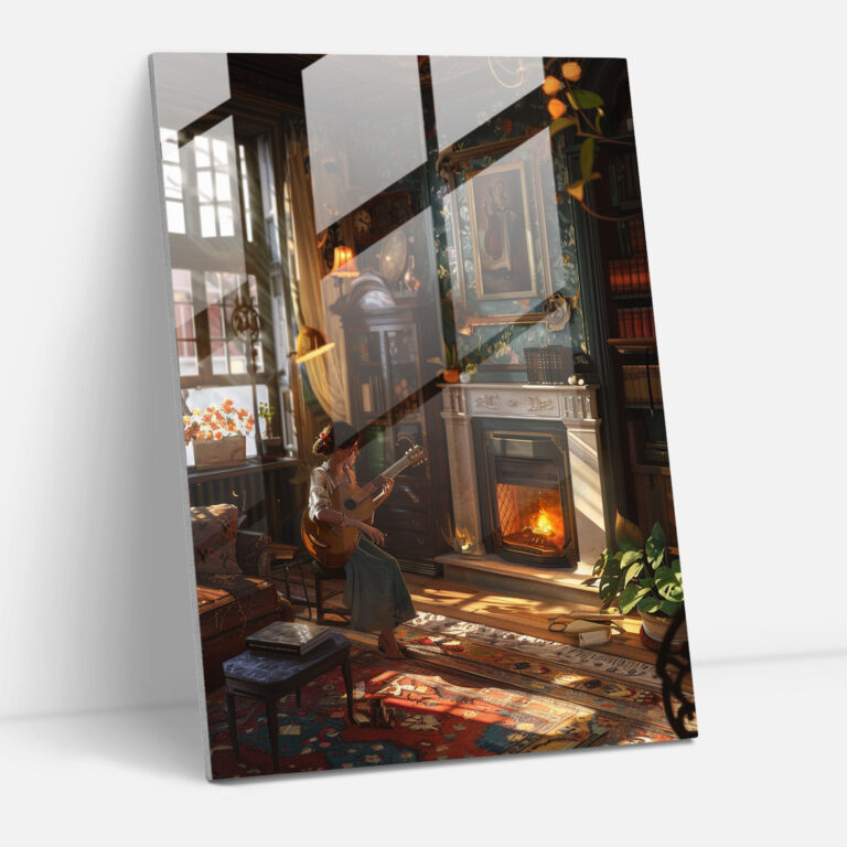 Johannes Vermeer Cam Tablo - Rahat Oturma Odası Cam Duvar Sanatı - Ev Dekorasyonu