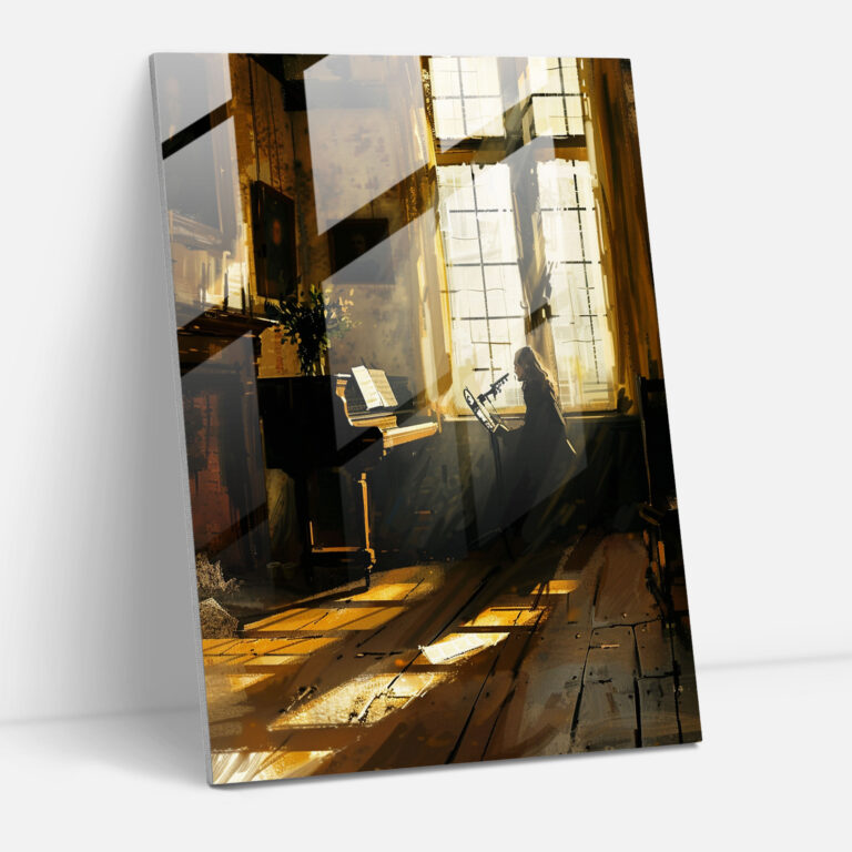 Johannes Vermeer Ev Dekorasyonu - Bir Müzik Aleti Çalan Kadın - Johannes Vermeer Modern Sanat Duvar Dekorasyonu Ev Dekorasyonu