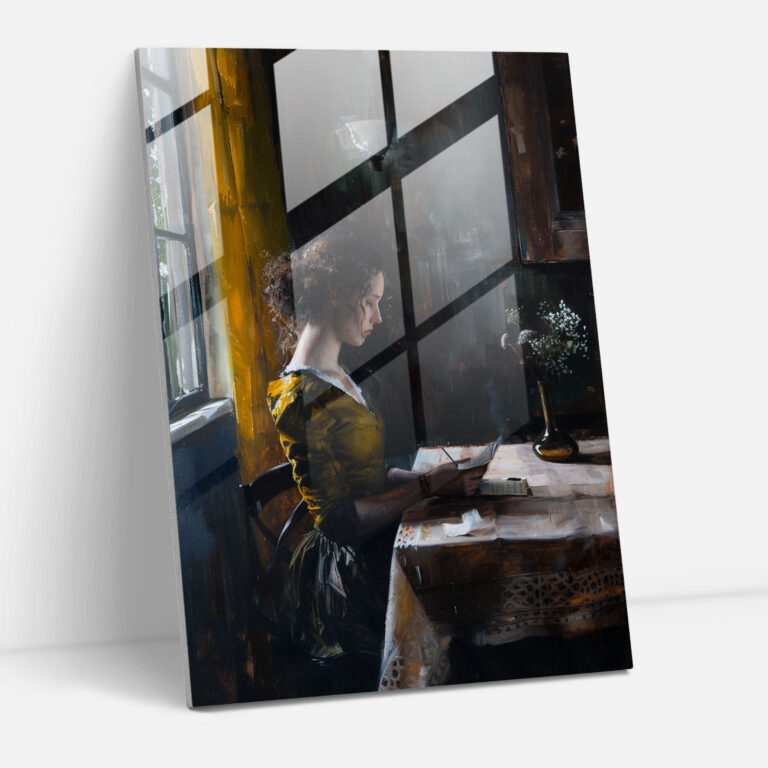 Johannes Vermeer Ev Dekorasyonu - Masa Başında Kadın - Modern Sanat