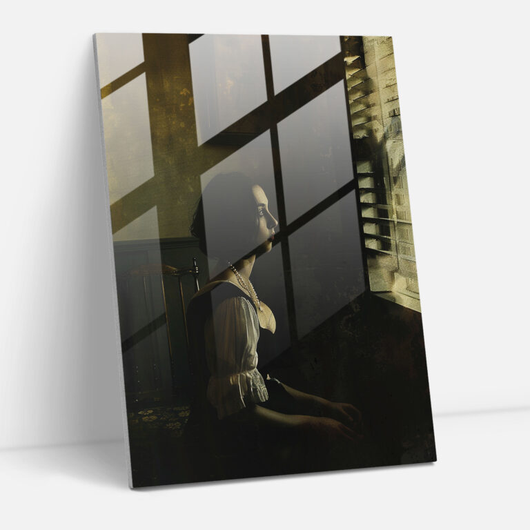 Johannes Vermeer Modern Sanat - İnci Kolyeli Kadın - Cam Tablo Duvar Dekorasyonu Modern Sanat