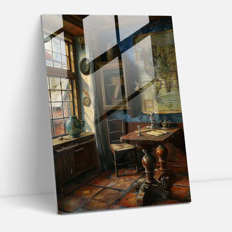 Johannes Vermeer Cam Tablo Sanatı - Ev Dekorasyonu için Johannes Vermeer Cam Sanatı