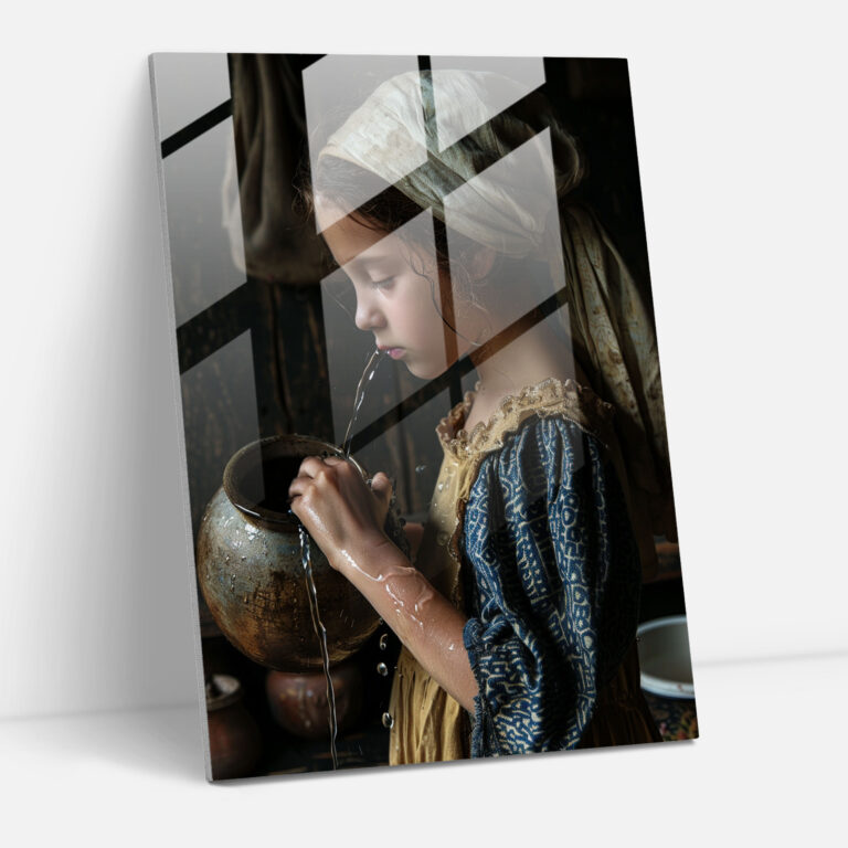 Johannes Vermeer Duvar Dekorasyonu - Cam Tablo Sanat Johannes Vermeer Cam Sanatı