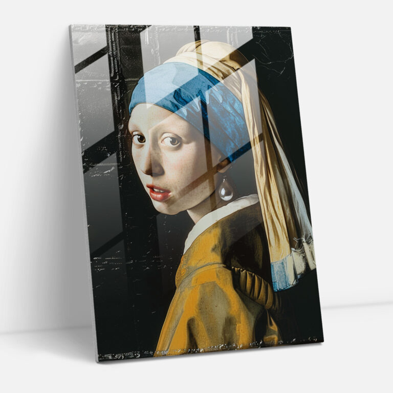 Johannes Vermeer Cam Tablo - İncili Küpeli Kadın - Duvar Dekorasyonu Ev Dekorasyonu