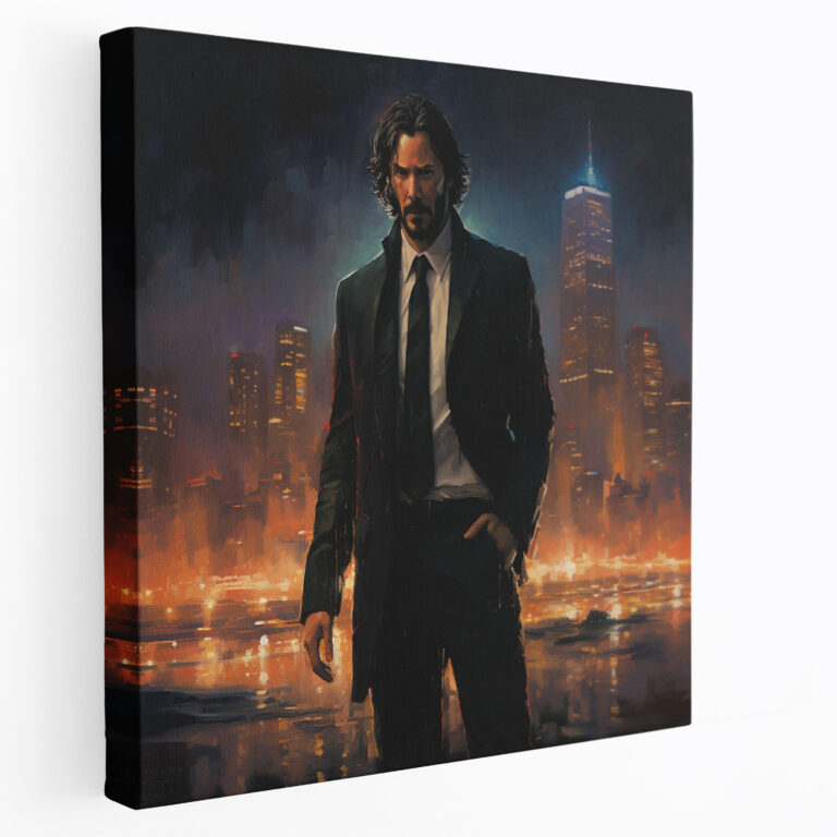 John Wick Kanvas Tablo - Gece Vakti Süper Kahraman - John Wick Hüzünlü Resim Kanvas
