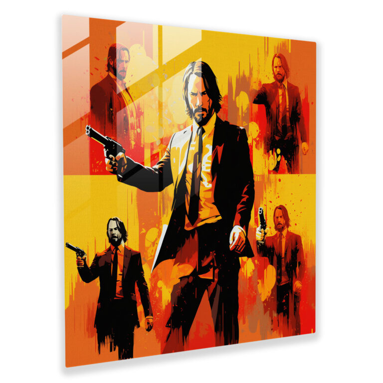 John Wick Cam Tablo - Ev Dekorasyonu Cam Sanat Duvar Dekoru