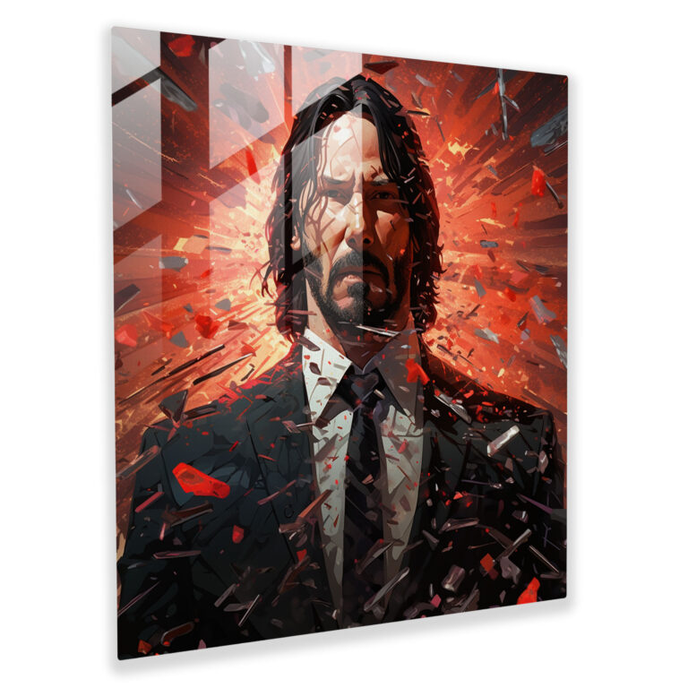 Gerçeküstü John Wick Cam Tablo - John Wick Gerçeküstü Duvar Dekorasyonu Cam Sanatı