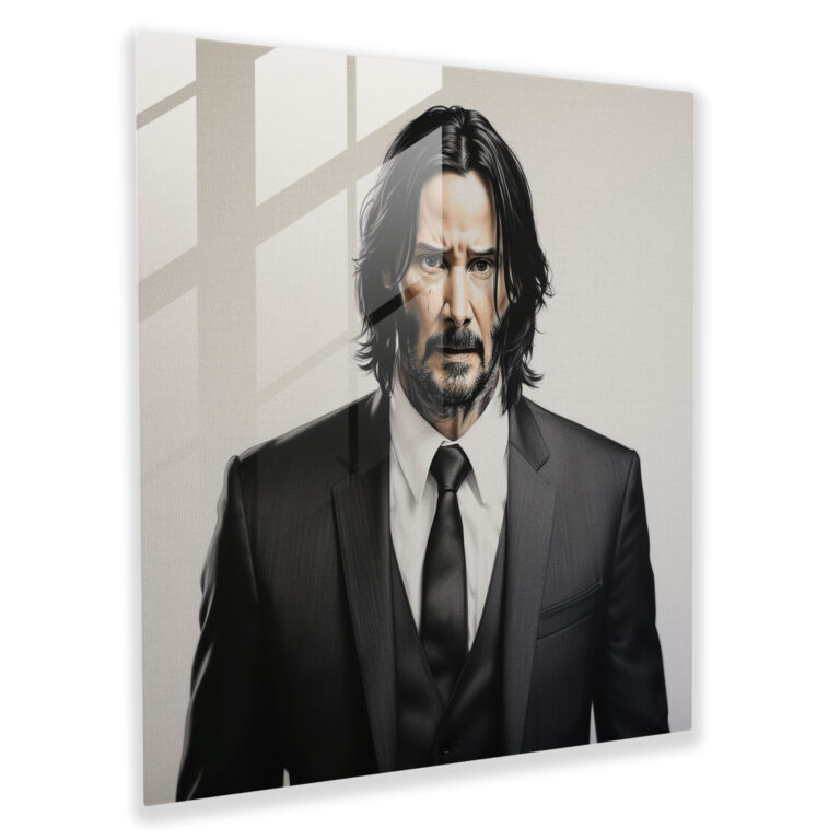 Gerçekçi John Wick Cam Tablo - John Wick Cam Sanatı Cam Duvar Sanatı Gerçekçi