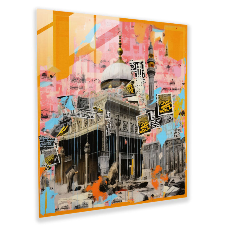 Modern Sanat Pop Art Koleksiyonu Kaaba Cam Tablo - Duvar Sanatı
