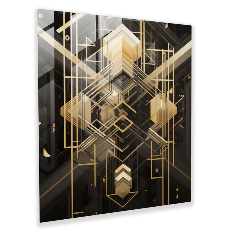 Kaaba Simetrisi Cam Tablo - Kaaba Cam Tablo Ev Dekorasyonu Modern Sanat