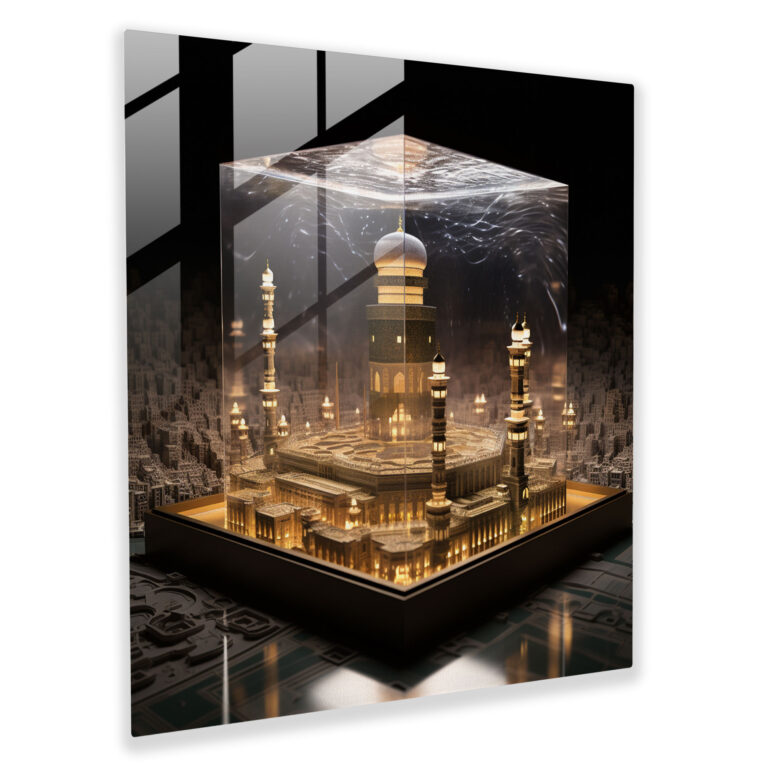 Kaaba Cam Tablo - Cam Sanatı Ev Dekorasyonu El İşi