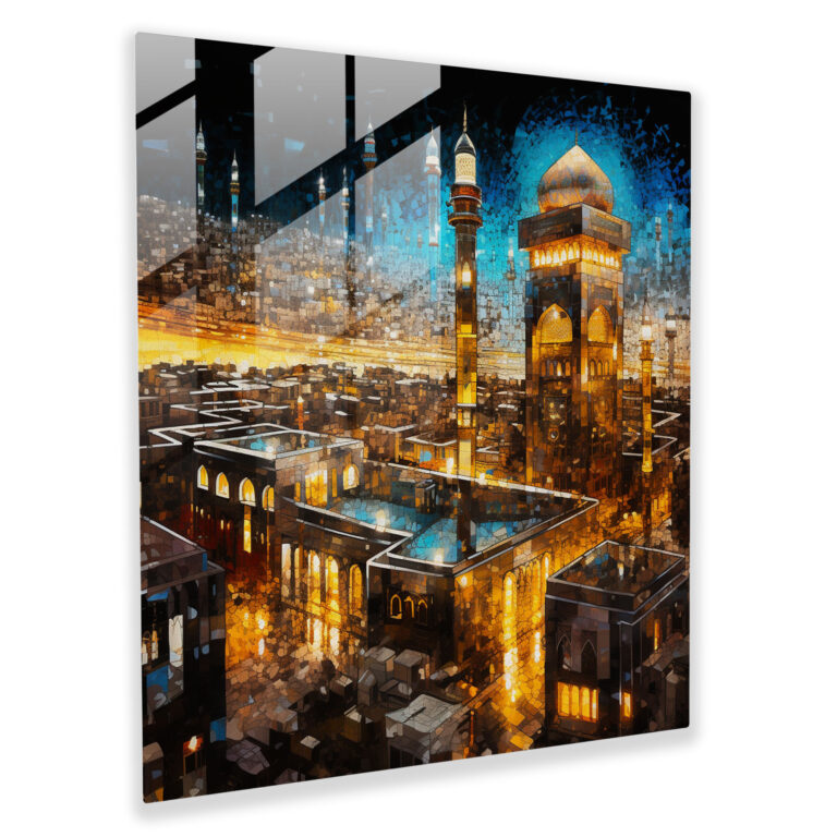 Kaaba Mozaik Cam Duvar Sanatı - Kaaba Duvar Dekorasyonu Canlılık Desenler
