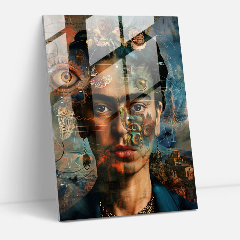 Gizemli Yansıma Cam Tablo - Frida Kahlo Eserleri Frida Kahlo Tarzı Duvar Dekorasyonu Gizem