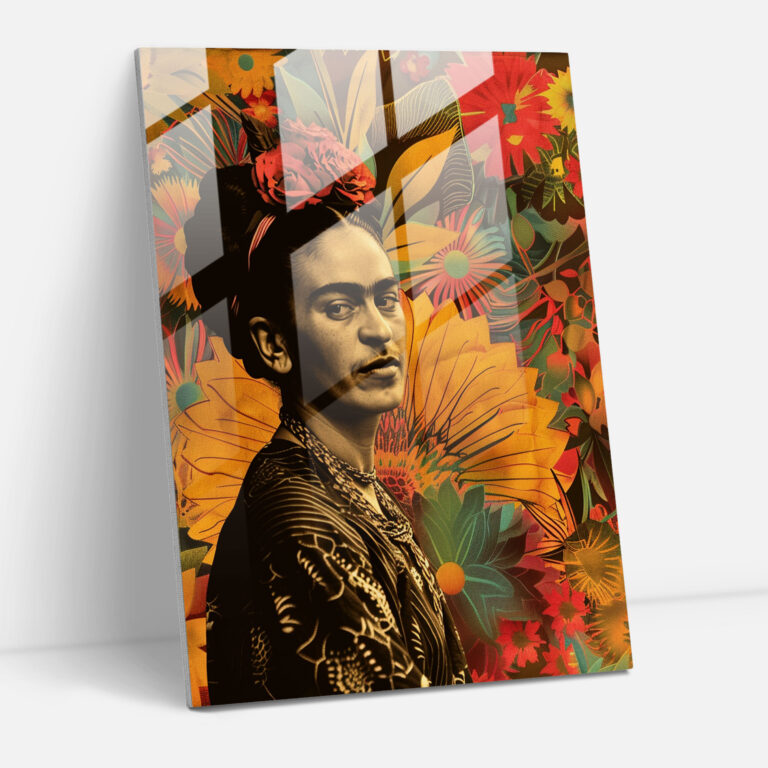 Kültürel Miras Cam Duvar Sanatı - Frida Kahlo Eserleri Ev Dekorasyonu Cam Duvar Sanatı Halk Dansları Desenleri