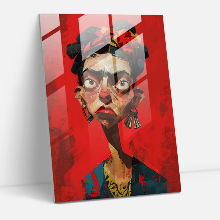 Frida Kahlo Tarzı Cam Sanat - Frida Kahlo Eserleri Ev Dekorasyonu Cam Tablo Duvar Dekorasyonu