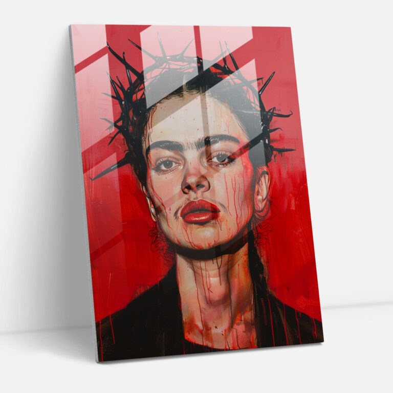 Frida Kahlo Tarzı Cam Ev Dekorasyonu - Frida Kahlo Eserleri Ev Dekorasyonu Cam Tablo Frida Kahlo Tarzı