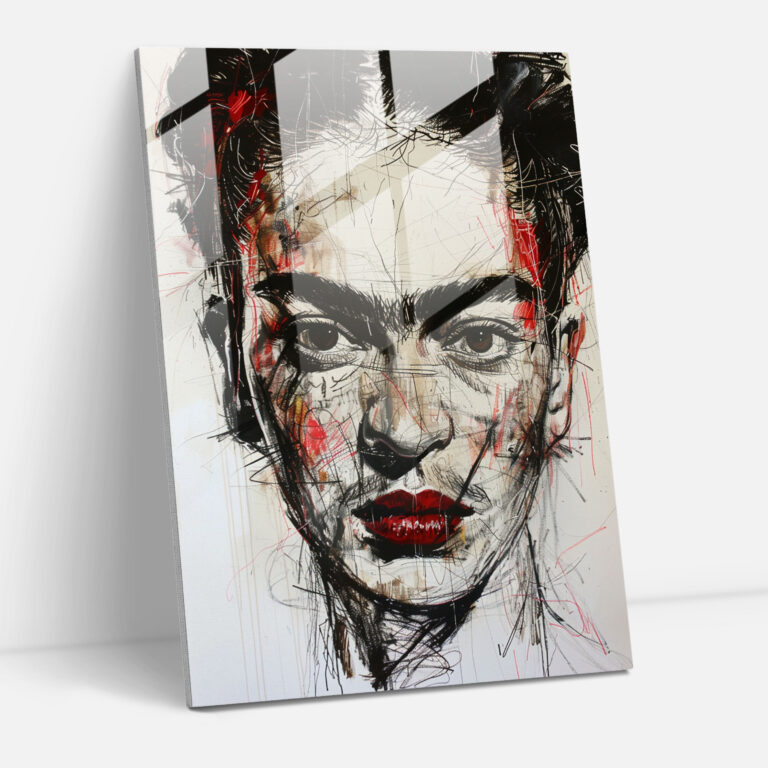 Frida Kahlo Tarzı Modern Sanat - Frida Kahlo Eserleri Cam Tablo Sanatı Cesur Özçekim Modern Sanat