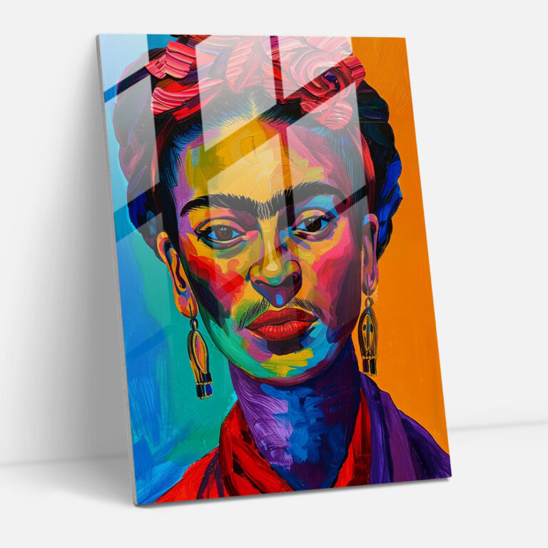 Frida Kahlo Tarzı Cam Tablo - Frida Kahlo Eserleri Ev Dekorasyonu Modern Sanat