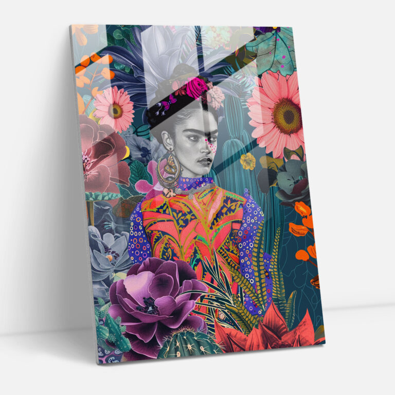 Frida Kahlo Tarzı Cam Duvar Sanatı - Frida Kahlo Eserleri Modern Sanat Cam Duvar Sanatı