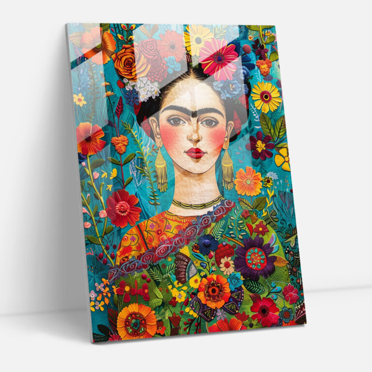 Frida Kahlo Tarzı Cam Tablo - Frida Kahlo Eserleri Modern Sanat Cam Sanatı
